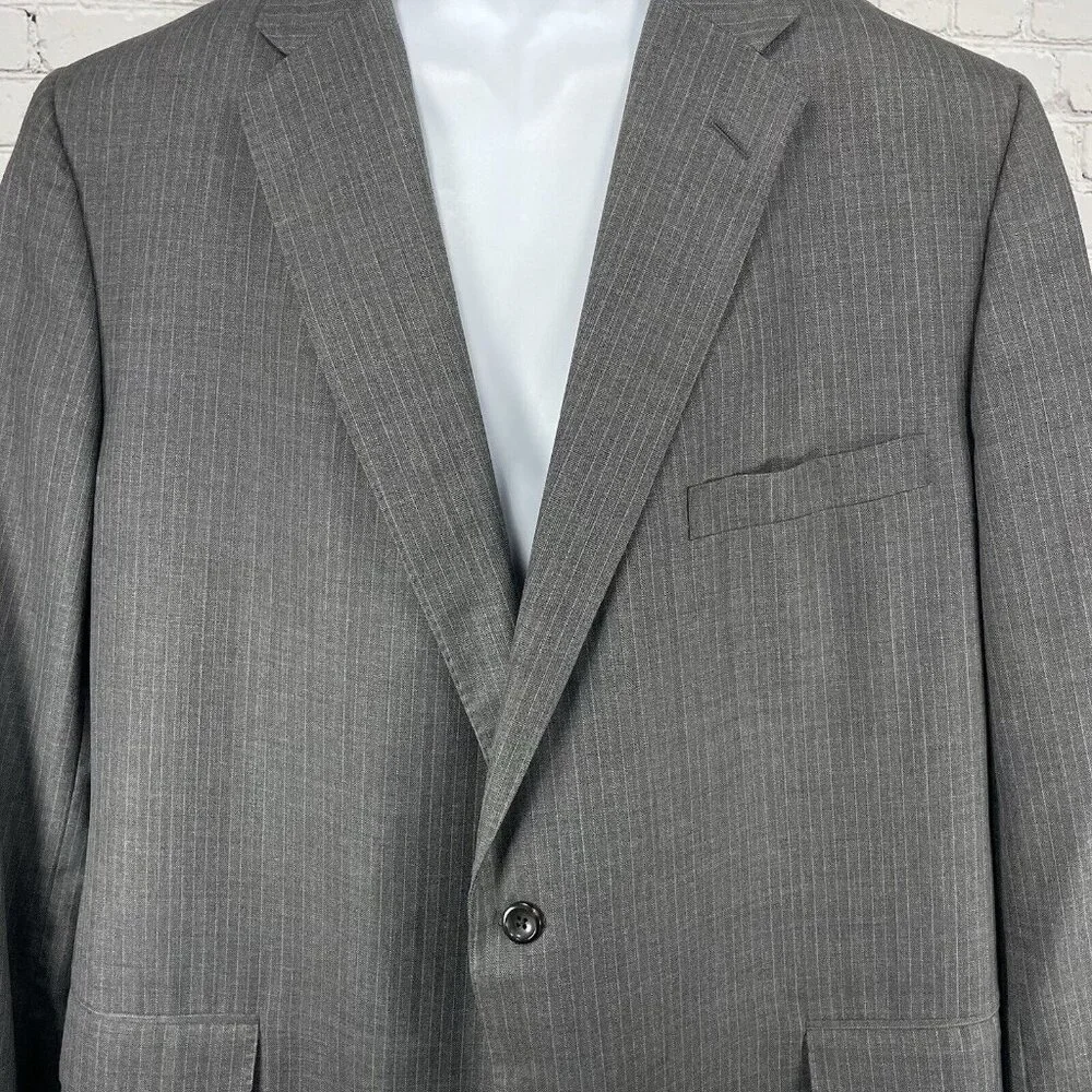 Executive Collection Tom James Grey USA Tailored Sport Coat Blazer Size 48